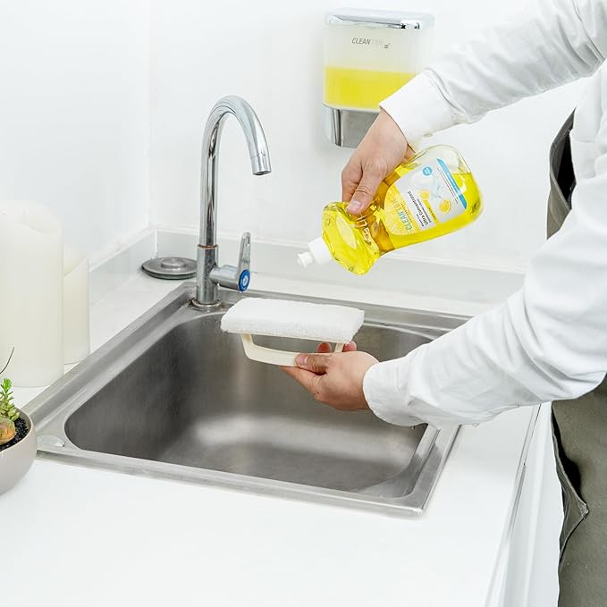 Restaurantware Dishwashing Liquid 24 Pack of 20.3 fl. oz Ultra Concentrated Liquid Dish Soap OXY Power Lemon Scent Dishwashing Detergent Bottle for Restaurants Commercial Kitchens and FoodService