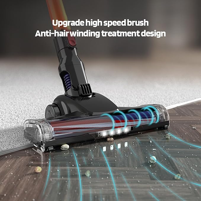 cdar Cordless Vacuum CleanerStick Vac with -Resistant Design Up to 40 Minutes 10Kpa Super Suction 150W High-Speed Motor Cordless Stick Vacuum Electric Brooms for Home Hardwood Floor Carpet Pet US