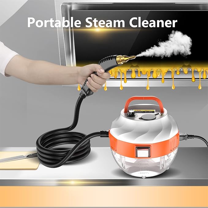 2800W Handheld Steam Cleaner Portable High Temperature Steam Cleaning Machine for Home Use Car Detailing Kitchen Bathroom Furniture with Cleaning Tool Kit and 1000mL Water Tank