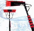 Window Cleaning Pole Water Fed Telescopic Window Cleaning Brush Extendable Cleaner Roof Cleaning Tools Window Cleaner Kit for Photovoltaic Panel Trucks Bus Cars18ft/5.4m-35cmBrushhead