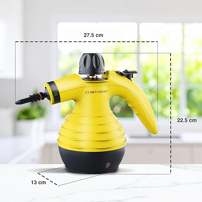 Comforday Handheld Steam Cleaner Pressurized Portable Steam Cleaner with 9-Piece Accessories Steamer for Cleaning Upholstery Car Seats &amp Floors
