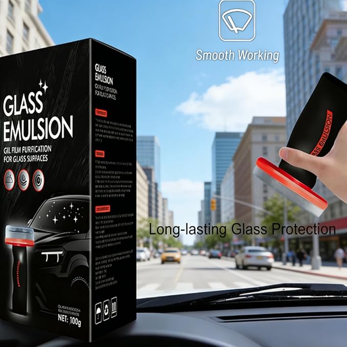 Handheld Glass Oil-Film Remover Emulsion Cleaner Glass Cleaning Board Improve Windshield Clarity Multifunctional Oil Film Remover with Micro Fiber Cloth (5pcs)