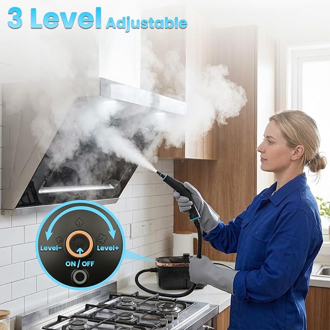 Handle Steam Cleaner 2500W Steam Cleaner for Home 3-Level Adjustable Handle15s Heat-Up Portable Steamer for Cleaning Car Dirt Grout Couch Furniture GreaseTile