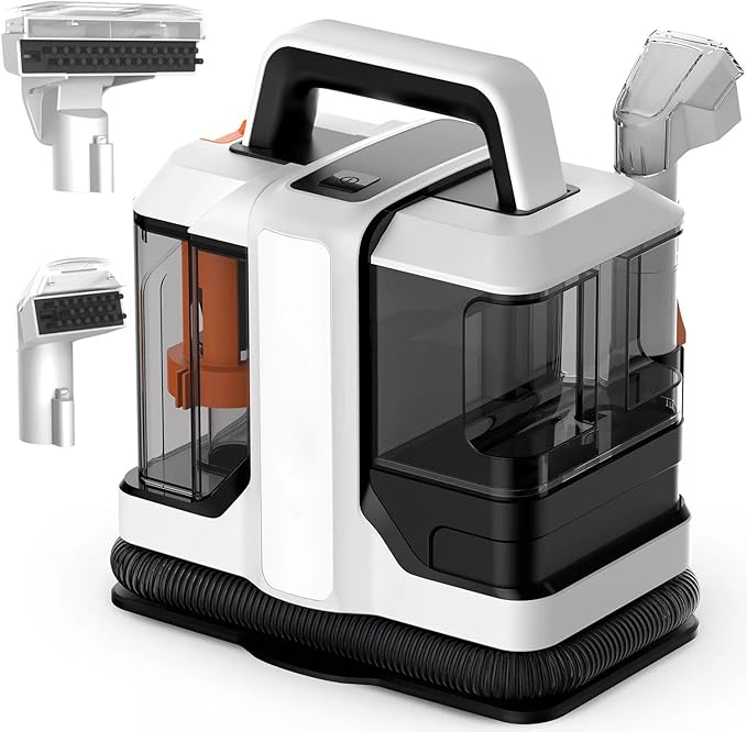 Portable Carpet and Upholstery Cleaner Machine for Home Use - 110V Automatic Spray &amp Suction Lightweight Design