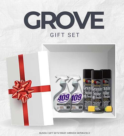 2x Formula 409 Multi-Surface Cleaner 32 oz Spray + 3x Granite Sealer Bundle with Microfiber Towel – Cleans Seals &amp Protects Stone and Steel Surfaces – Gift Set (6 Items)