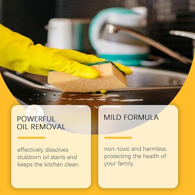 Heavy Oil Stain Cleaner Multi-Purpose Power Clean Spray Suitable for kitchen stoves walls electric appliances kitchen utensils coffee machines and other items (10.14fl oz)