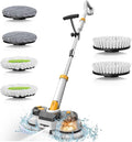 Cordless Electric Mop for Dewalt 20V Battery (NO Battery) 2 in 1 Spin Mop &amp Electric Floor Scrubber with LED Light &amp Water Spray Electric Mops for Floor Cleaning HardwoodTile (White Yellow