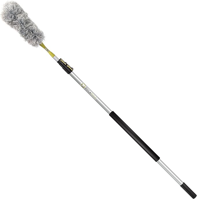 DOCA Telescoping Pole Attachment - Extension Pole for Cleaning Feather Duster Window Washing Kit Paint Roller Window Squeegee - High Reach Extendable Kit for Indoor &amp Outdoor - Feather Duster
