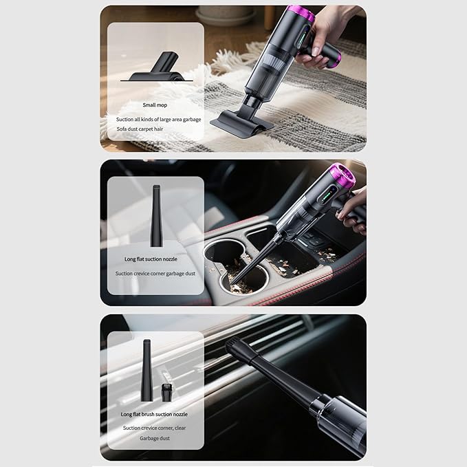 Car Vacuums Cleaner 17000PA Handheld Vacuum Cordless Powerful Scution Rechargeable