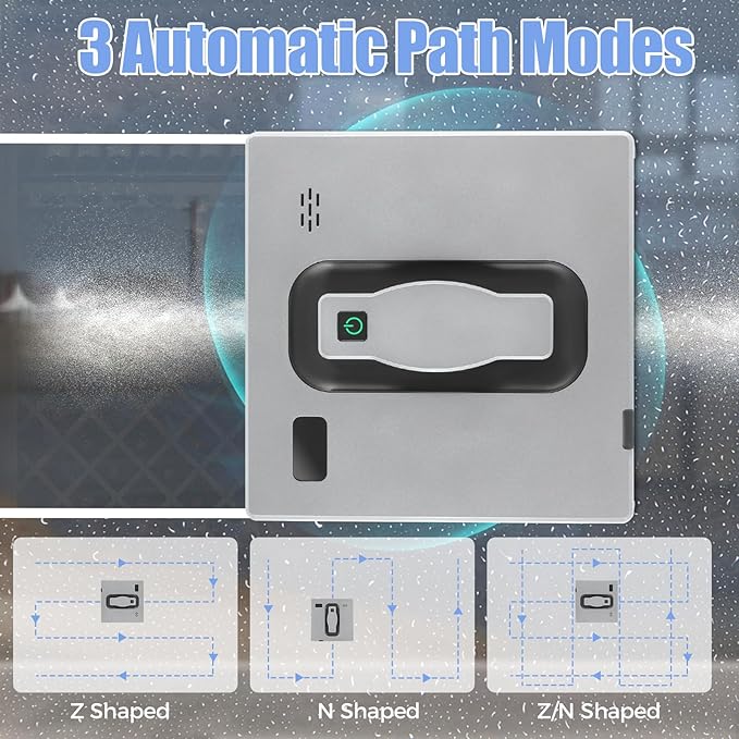 Window Cleaning Robot Robot Window Cleaner with Intelligent Control/APP Control Automatic Windows Vacuum Cleaner with 3 Cleaning Mode for Homes Office Buildings 1.69Oz Water Tank Capacity