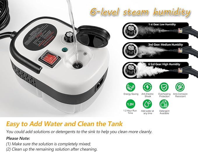 7 in 1 Steam Cleaner 2500W High Pressure Steamer for Cleaning Car Steamer Handheld Steam Cleaner for Home Use Hardwood Floor Steam Cleaner for Upholstery Kitchen Bathroom Grout