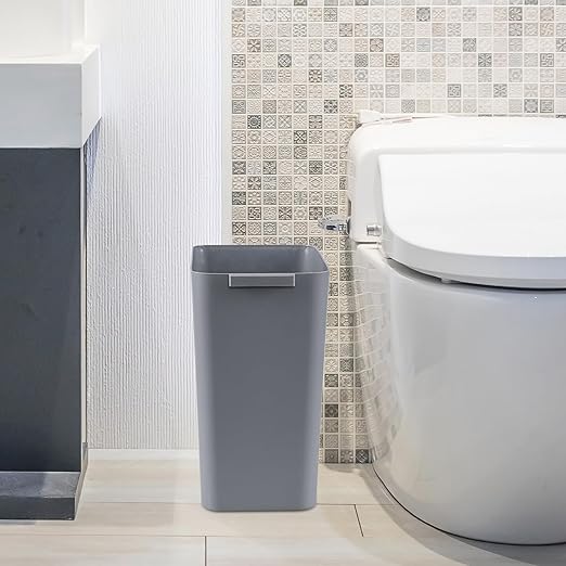 Gloreen 16 L Plastic Rectangle Trash Bins 3 Pack Open Top Garbage Cans Grey