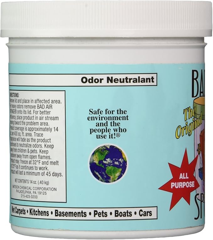 Bad Air Sponge Odor Neutralant Neutralizes and Absorbs Odors 14oz (Pack of 3)