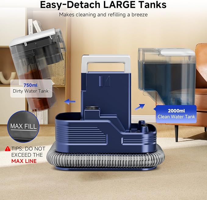 Cleaning Vacuum Cleaner Powerful Stick Vacuum 8 in 1 Vacuum Cleaners Rechargeable Vacuum Pet for Hair Carpet Hardfloorblue