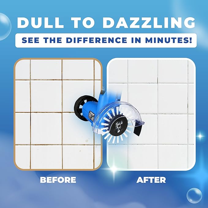 Electric Stand-Up Lightweight Grout Cleaning Machine – Easy-to-Use Tile Grout Cleaner for Deep Cleaning Kitchen Floors Bathrooms &amp Tile Surfaces | Powerful Electric Floor Scrubber Tool (Original)