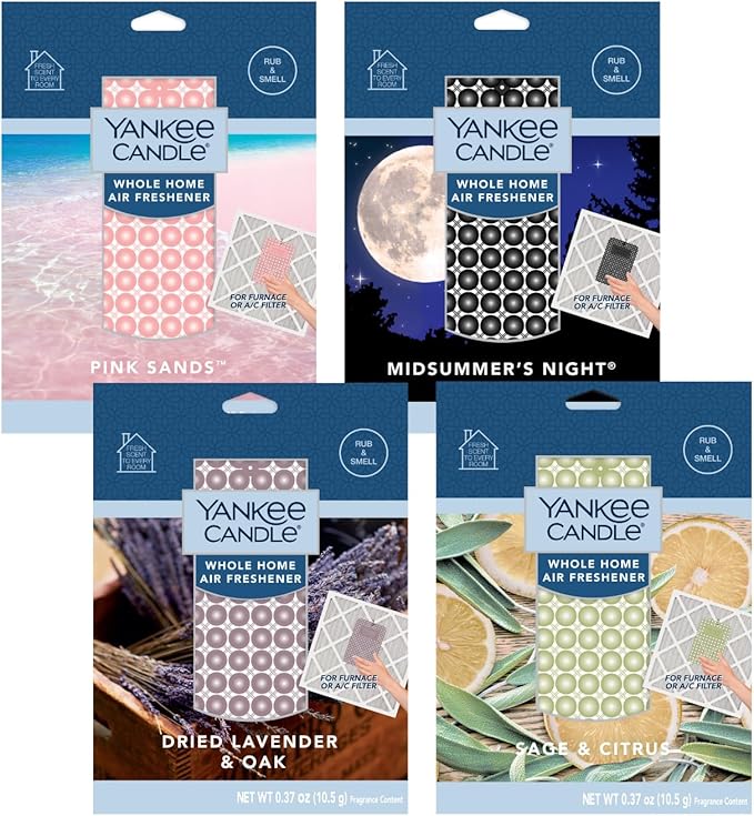 Yankee Candle Whole Home Air Freshener Variety Pack (Midsummer's Night Dried Lavender &amp Oak Sage Citrus &amp Pink Sands) (1ea / Pack of 4)