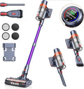 38Kpa Cordless Vacuum Cleaner 450W Cordless Vacuum Cleaner Up to 55 Mins Runtime with 1.5L Dust Cup&ampLED Display Purple