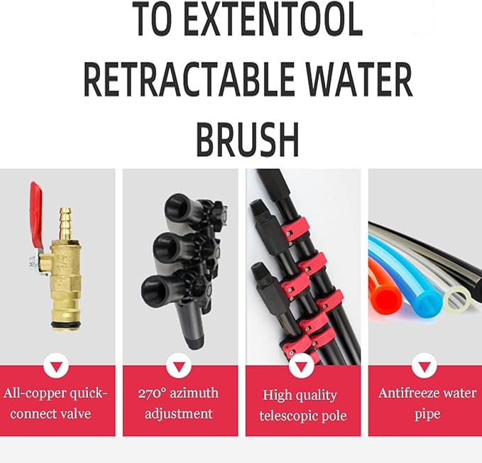 Water Fed Pole Kit Window Cleaning Kit Window Cleaning PoleTall Window Glass Cleaning Photovoltaic and Solar Panels29FT/9M