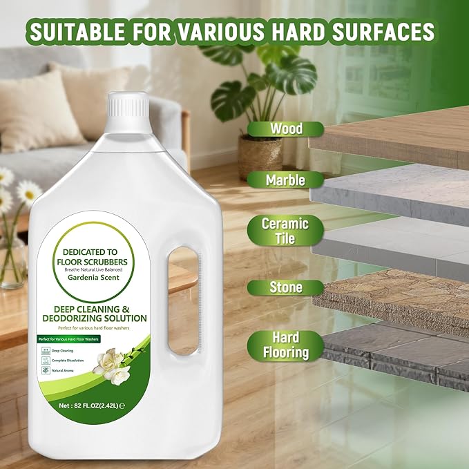 Floor Cleaning Solution Compatible with Tineco – 82 FL OZ Gardenia Floor Cleaner – Sweet Long-lasting Fragrance – For All Cordless Wet/Dry Vacuum Mop Cleaner &amp Robot Vacuums with Mopping
