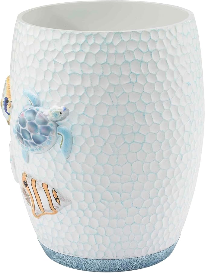 Avanti Linens - Wastebasket Decorative Trash Can Holiday Home Decor (Ocean Friends Collection)