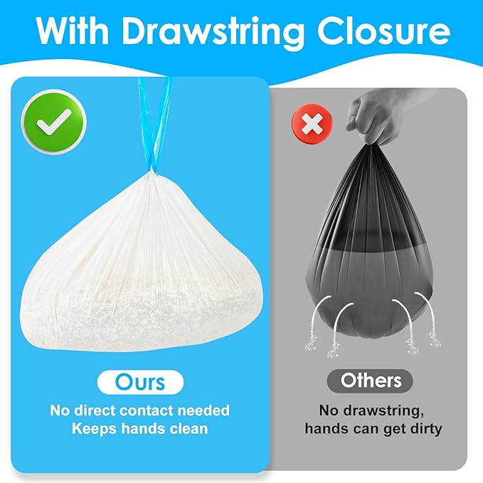 Cat Litter Bags 120 Count 26.37x15.74 Drawstring Close Litter Box Liners for Automatic Litter BoxThick Cat Poop BagsEasy to CleanHeavy Duty Robot Bag for Self-Cleaning Box