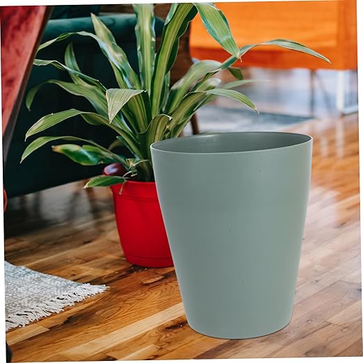 3pcs Small Lidless Plastic Trash Can Household Garbage Bins for Office Bedroom Kitchen Simple Design Multipurpose Wastebaskets in Green Pink Yellow