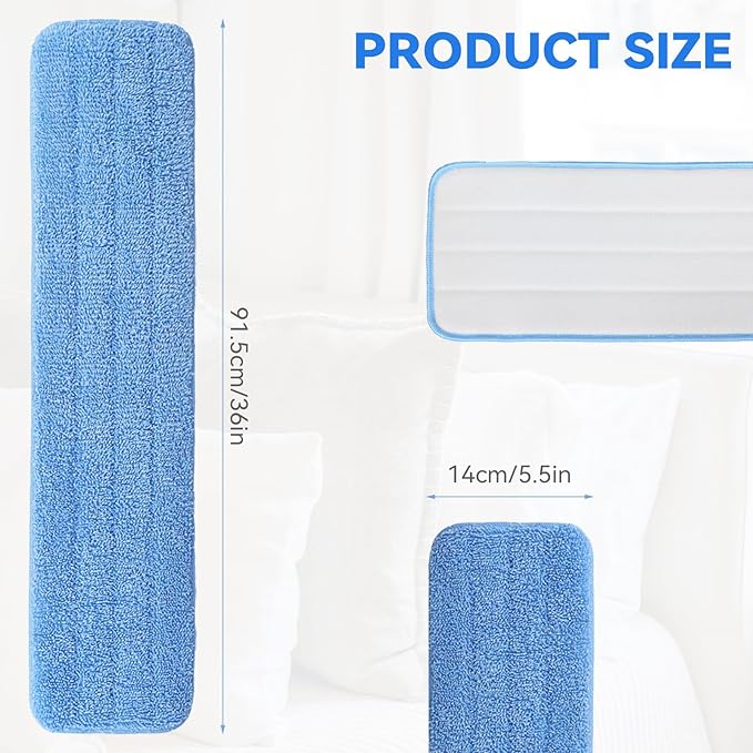 36 Microfiber Pad for Rubbermaid Commercial 36 Inch Mop Head - 6 Pack Replacement Wet &amp Dry Commercial Reusable Cleaning Mop Refills Fit for Any Microfiber Flat Mop System 36