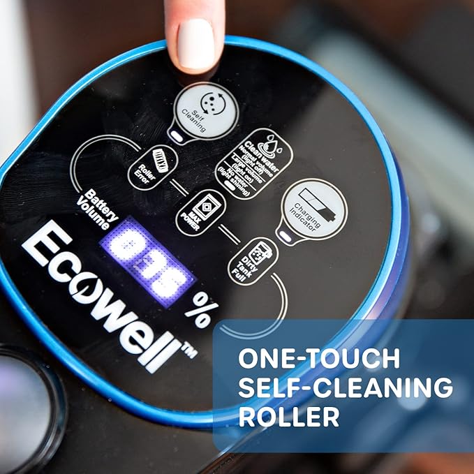Ecowell Cordless Wet Dry Vacuum Cleaner Multi-Surface Air-Drying Digital Display for Hard Floors LULU Quick Clean P05 Blue