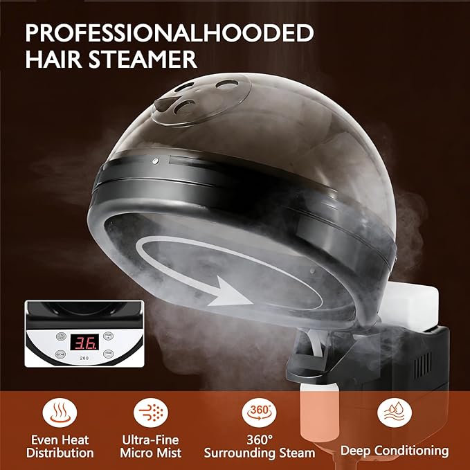Artist hand Professional Hair Steamer for Deep Conditioning Standing Hair Steamer with Timer Adjustable Height Steamer for Hair Beauty Salon Home Use