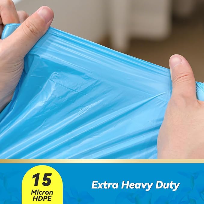 300 Count 15 Micron Extra Thick 4 Gallon Drawstring Small Trash Bags Sturdy &amp Tear-Resistant Small Garbage Bags for Bathroom Office Bedroom &amp Kitchen