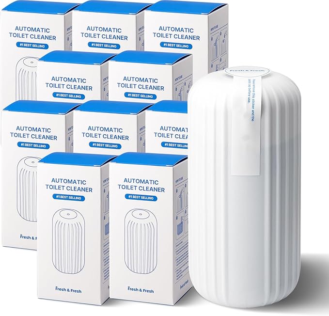 Fresh &amp Fresh Automatic Toilet Bowl Cleaners - 10 Bottles(UPTO 2500 FLUSHES/Bottle) Commercial and Residential Toilet Cleaner 3-4 MONTH Lasting Toilet Bowl Cleaner Bottle