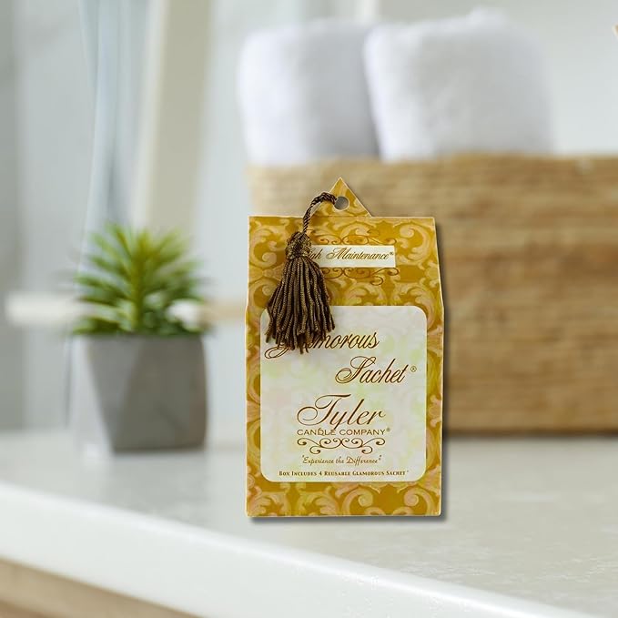 Elanze Designs Tyler Candle Glamorous Wash 32 Ounce Scented Sachet and Autoglam Air Freshener 3 Piece Gift Bundle Set High Maintenance Fragrance