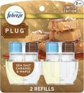 Febreeze Plug In Refills Fall Scents Winter Limited Edition Plug In Refills for Odor-Fighting Fade Defy PLUG Air Freshener 2 pack (Sea Salt Caramel)