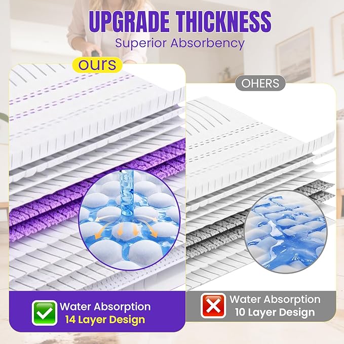 40pcs Power Mop Refills Pad 5X Cleaning Multi-Surface Replacement for Swiffer Power Mop Wet Pads Refill for Wood Floors &amp More Compatible with Swiffer PowerMop Pads &amp Mopping Refills