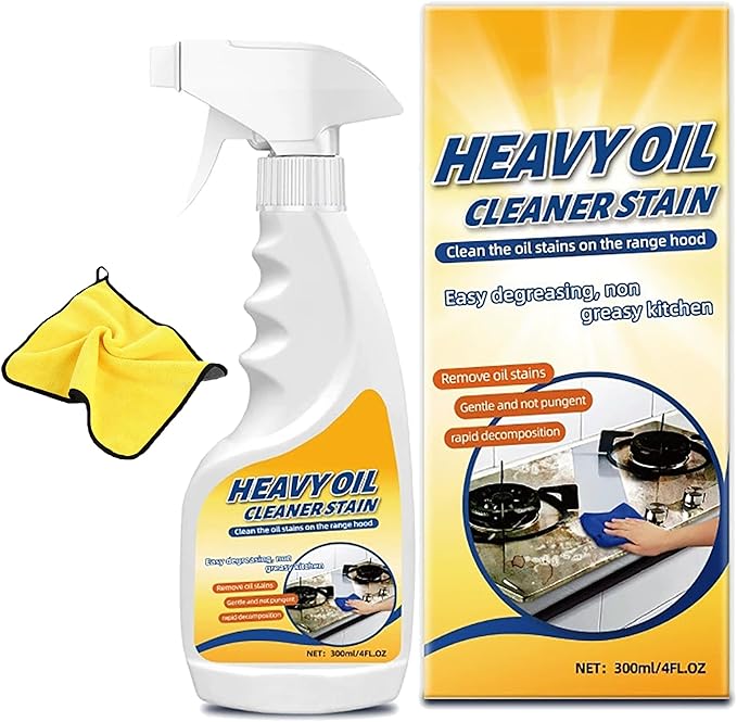 Heavy Duty Kitchen Degreaser Spray 300/500ml Heavy Oil Cleaner Stain Multi Purpose Cleaner Grease and Grime for Range Hood Oven Pots and Cabinet (300ml)