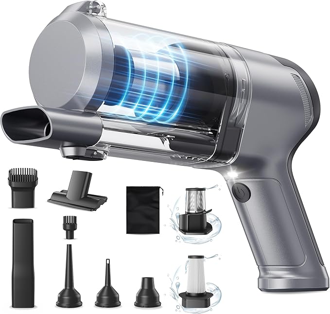 Hand Held Vacuum Car Vacuum Cleaner 18000PA High Power 4-in-1 Air Duster &amp Air Blower &amp Pump Cordless Rechargeable Mini Small Shop Vac for Household Chores Flooring Car Pet Hair