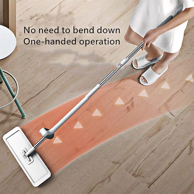 Squeeze Flat Cutting Mop Hands Free for Wash Floor Household Kitchen Floors Cleaning with Microfiber Replacement Mop Head (Size : 1mop 3 Cloth) ( 1mop 8 Cloth)