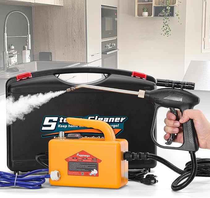 High Pressure Steam Cleaner 1700W Handheld Steamer for Cleaning Grout Tile Hand Held Portable Steam Pressure Washer for Car Cleaning Steamer High Heat for Home 110V