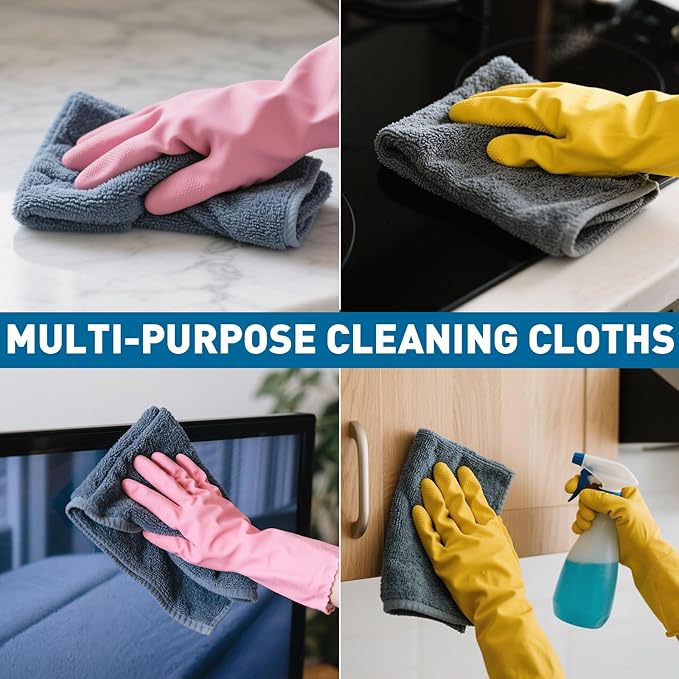 Microfiber Cleaning Cloths Bulk Pack-150 Pack Microfiber Towels Bulk Towels for Cars Cleaning Rags Gray (12x12 inches)