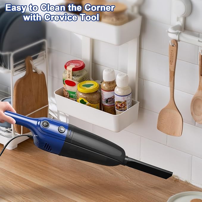Vacuum Cleaner for Home.Wired Corded Stick Vacuum Cleaner for Pet HairCarpetHard Floor and Car CleaningHigh Power SuctionLightweight&ampPortable for Carrying.(Blue) (Blue Small)