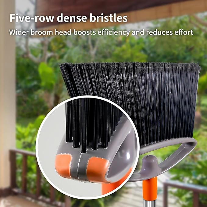 Professional-Grade Heavy-Duty Broom a Versatile Cleaning Tool for Yards garages Shopping malls Kitchens Offices and pet Hair cleanup.