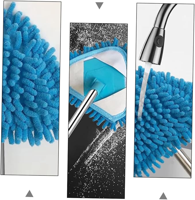 1Pc Mini Triangular Mop Rotatable Household Cleaning Tool with Lightweight Design Flexibility for Under Furniture Blue Color for Bathroom and Table Cleaning