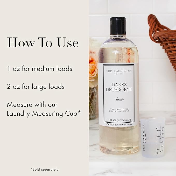 The Laundress Darks Detergent Concentrated Laundry Detergent Liquid For Rich Vibrant Colors Tough on Stains Classic Scent 32 oz.