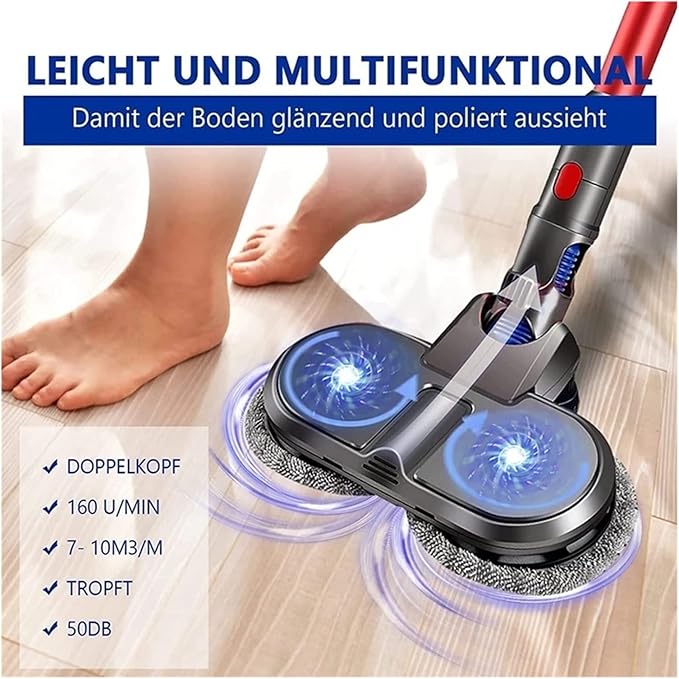 Electric Wet Dry Mopping Head Compatible with Dyson V6 V7 V8 V10 V11 V15 Vacuum Cleaner Mop Attachment with Removable Water Tank (Color : V6)