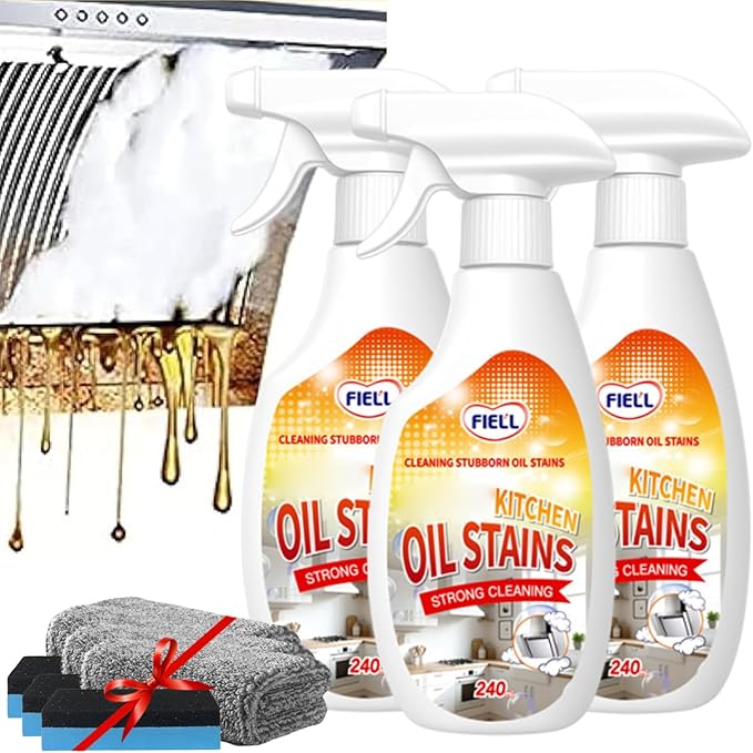FIELL Heavy-Duty Kitchen Degreaser Foam Cleaner 8.46 fl.oz Clean Kitchens Up Kitchen Oil Cleaner Multipurpose Oil Stain Remover Spray Multi functiona Foam Cleaner Spray (3PCS)