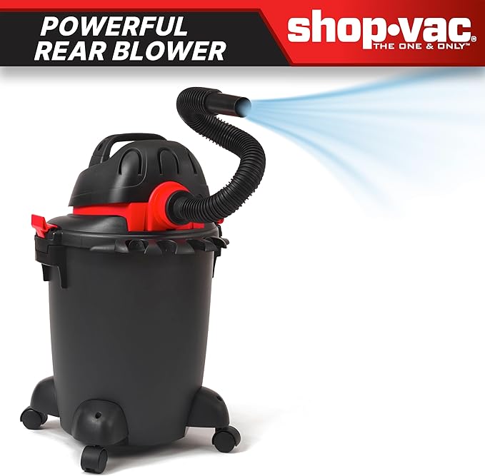 Shop-Vac 5985005 6 Gallon Wet/Dry Vacuum 3.5 Peak HP 1.25 Inch Diameter x 7 Foot Hose 6 Foot Cord Ideal for Home Garage and Workshop Cleaning