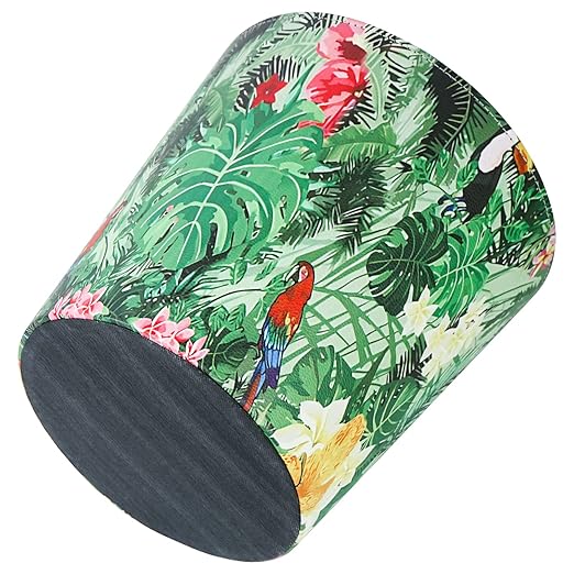 DreamsEden Decorative Trash Can - Vintage Toillet Paper Bin Waist Basket for Bathroom Bedroom Office (Tropical Plants)