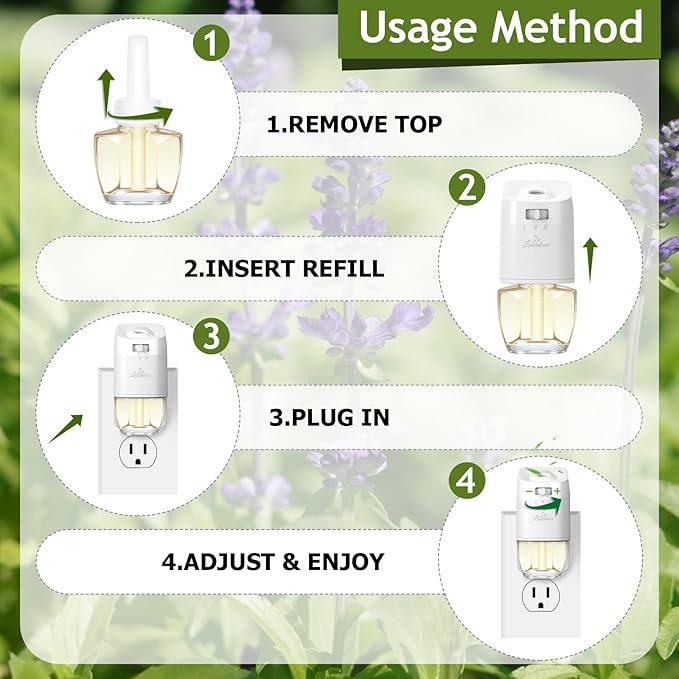 Plug Ins Refills Air Freshener - Palo Santo Eucalyptus &amp SageBaby Powder Scent -12 Count Compatible with Air Wick &amp Glade Not Include Glade Plus