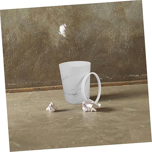 Ciieeo Marble Pattern Office Trash Can Large Capacity Plastic Wastebasket Restroom Bathroom Waste Bin Home Office Wastebasket