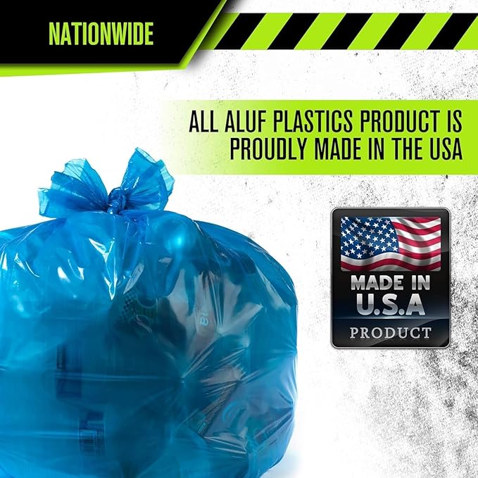 Aluf Plastics 20-30 Gallon 1.2 MIL Blue Industrial Strength Trash Bags - 30 x 36 - Pack of 800 - For Industrial Home &amp Recycling